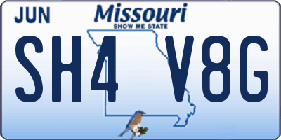 MO license plate SH4V8G