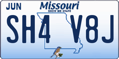 MO license plate SH4V8J