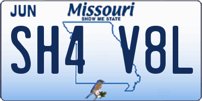 MO license plate SH4V8L