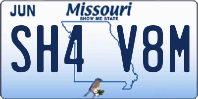 MO license plate SH4V8M