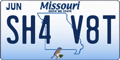 MO license plate SH4V8T