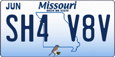 MO license plate SH4V8V