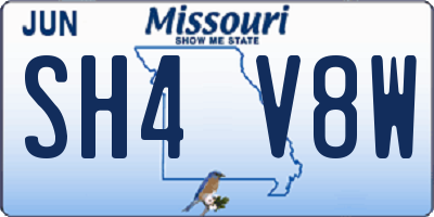 MO license plate SH4V8W