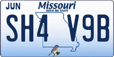 MO license plate SH4V9B