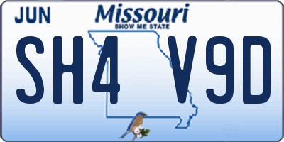 MO license plate SH4V9D