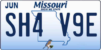 MO license plate SH4V9E