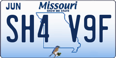 MO license plate SH4V9F