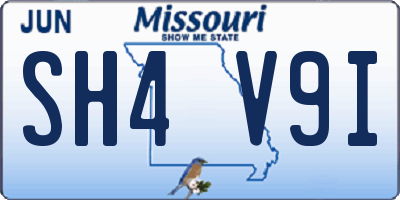 MO license plate SH4V9I