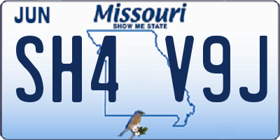 MO license plate SH4V9J