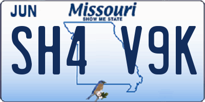 MO license plate SH4V9K