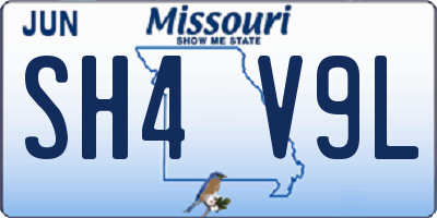 MO license plate SH4V9L