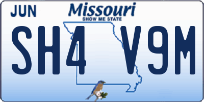 MO license plate SH4V9M