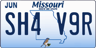 MO license plate SH4V9R