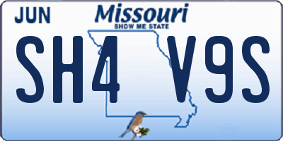 MO license plate SH4V9S