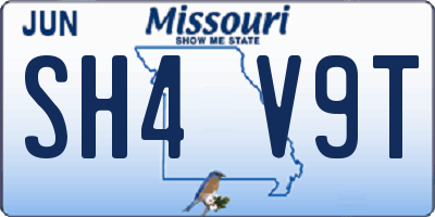 MO license plate SH4V9T