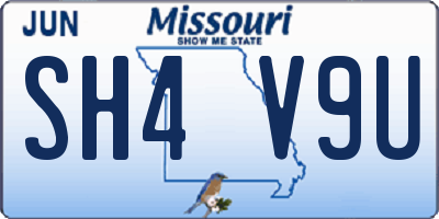 MO license plate SH4V9U