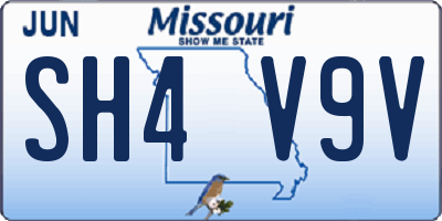 MO license plate SH4V9V