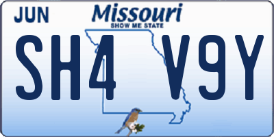 MO license plate SH4V9Y