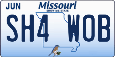 MO license plate SH4W0B