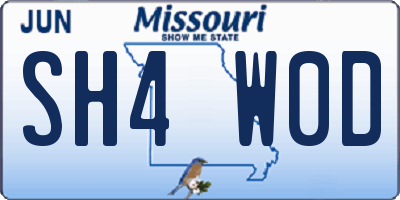 MO license plate SH4W0D