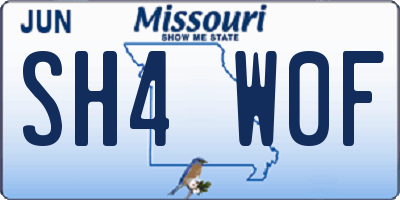 MO license plate SH4W0F