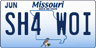 MO license plate SH4W0I