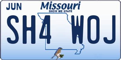 MO license plate SH4W0J