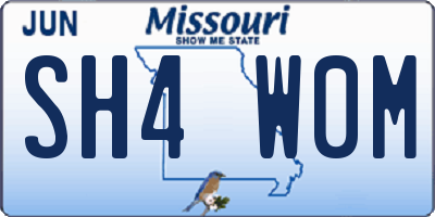 MO license plate SH4W0M