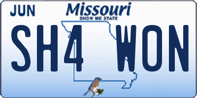 MO license plate SH4W0N
