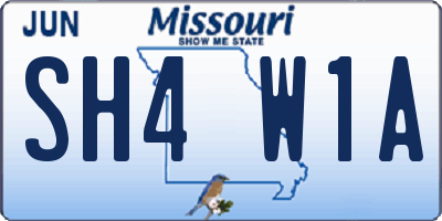 MO license plate SH4W1A
