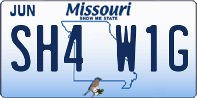 MO license plate SH4W1G