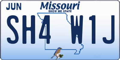 MO license plate SH4W1J