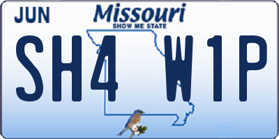 MO license plate SH4W1P