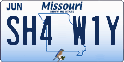 MO license plate SH4W1Y