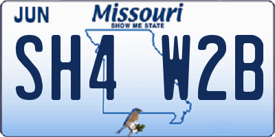 MO license plate SH4W2B