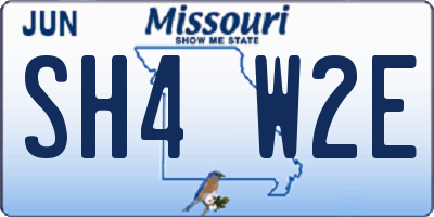 MO license plate SH4W2E