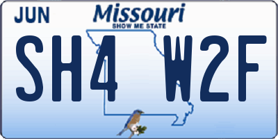 MO license plate SH4W2F