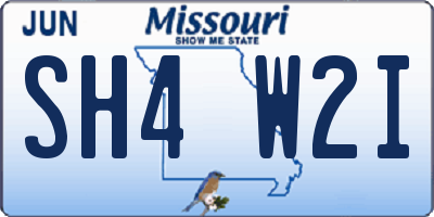 MO license plate SH4W2I