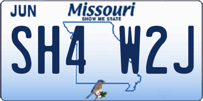 MO license plate SH4W2J