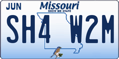 MO license plate SH4W2M