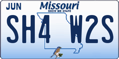 MO license plate SH4W2S