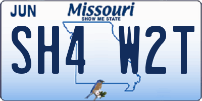 MO license plate SH4W2T