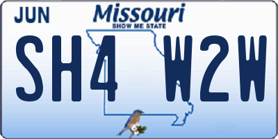 MO license plate SH4W2W
