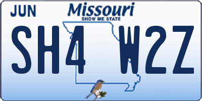 MO license plate SH4W2Z