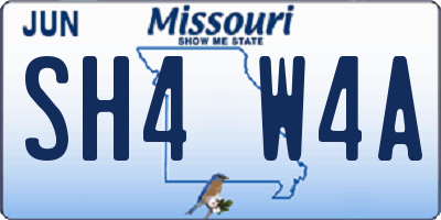 MO license plate SH4W4A