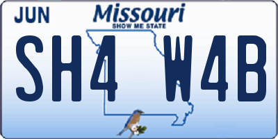 MO license plate SH4W4B