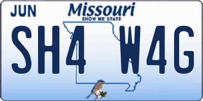 MO license plate SH4W4G