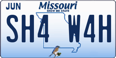 MO license plate SH4W4H