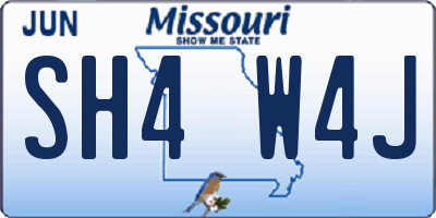 MO license plate SH4W4J