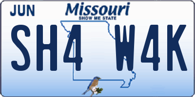MO license plate SH4W4K